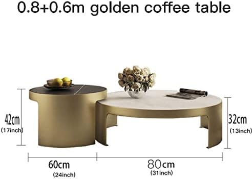 Модерен Дизайн, Метален Малка масичка за кафе, Бял плот от шисти, Централна маса за Дневна, Мебели за дома (Цвят: B размер: както