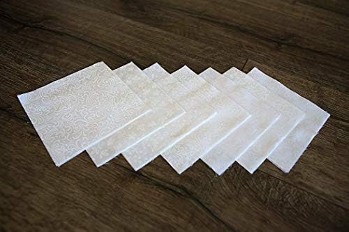 Rantepao - 102 Бяло на бяло, предварително изсечен набор от шармов, 5 квадратчета, одеало от памучен плат, 5 инча