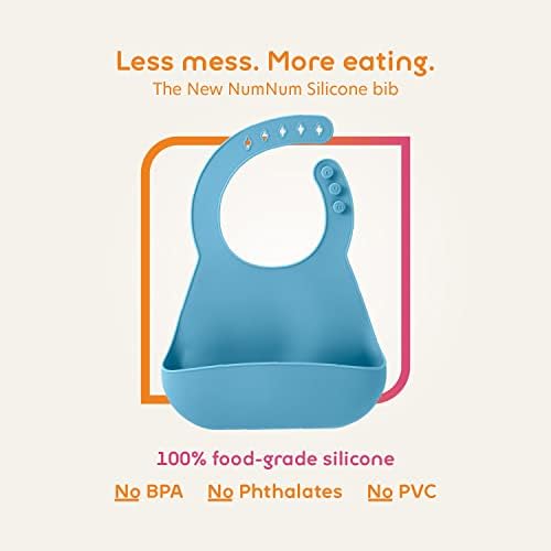 numnum Силикон лигавник за бебета и малки деца | Водоустойчив, Мек и Не съдържа BPA Храна силикон