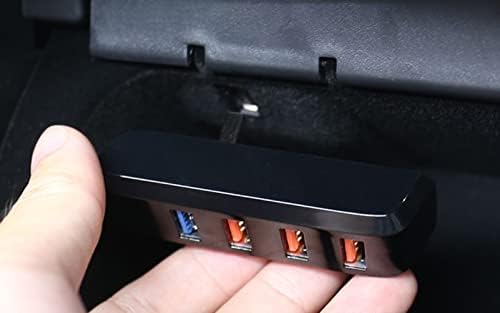 4-портов USB хъб за модели 3 Y, високоскоростен порт за бързо зареждане на USB-порт, Функционален USB-хъб за автомобилен аксесоар,