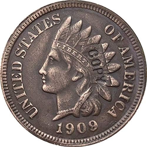 1909 Индийски Главата Центове Монета Копие На Копие На Декорации За Събиране На Подаръци