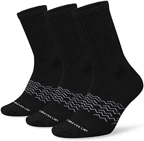 Чорапи Marino Men ' s Performance Crew Socks - Мъжки Спортни Черно-бели чорапи - Комплект за контрол на влажността