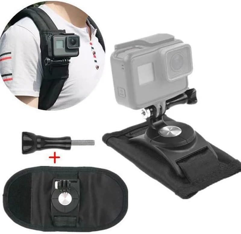 WDBBY Спортна Камера Раница Клип Помещение презрамка Притежателя с катарама Аксесоари (Цвят: черен размер: Един размер)