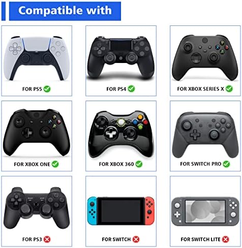 Капачки за улавяне на палеца PlayVital за контролер ps5 / 4, Силиконови капачки за аналогови джойстик за Xbox X series / S, Капачки