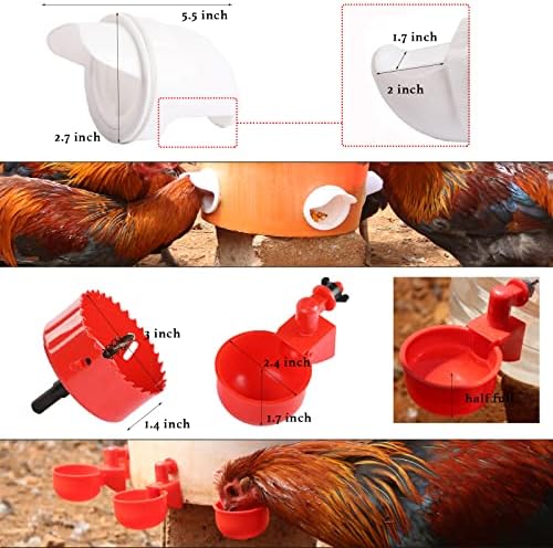 Комплект за хранене на пилета и Поилки, 6 БР. Хранилки за птиците, Без отпадъци и Чаши за вода за Пилета за Кофи-Варели