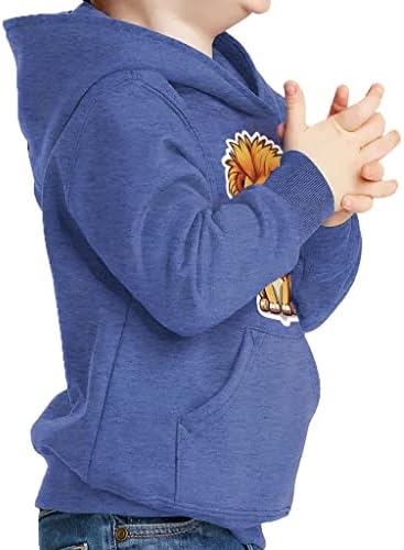 Пуловер с качулка за деца Сладко Lion Art - Hoody с Качулка от аниме-Руно с Гъба - Hoody с принтом за деца