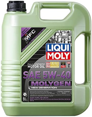 Liqui рамка моли 20232 Моторно масло Molygen ново поколение 5W40, 5 л, 1 опаковка и 20230 Моторно масло Molygen ново поколение 5W-40,