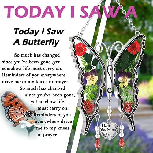 Пеперуда-Ловец на слънцето KY & BOSAM, Подаръци майка си за Деня на Майката, Аз Те обичам, Мамо-Витражный Стъклен Ловец на Слънцето,