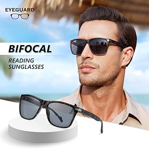 EYEGUARD 2 Опаковки Бифокальных Слънчеви очила за четене за Мъже Със Защита UV400 На Открито Класически Дизайнерски Слънчеви очила