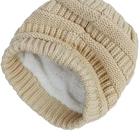 Комплект Зимни шапки с варежками за деца - Детска Топло руното Вязаная шапчица-Бини и Дебели Ръкавици, Ски шапка за Момичета и Момчета