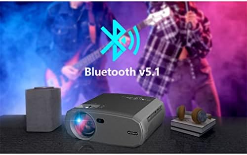 WETYG V50 Преносим проектор 5g Mini Smart Real 1080p Full Movie Proyector 200Led Проектор с голям екран (цвят: E)