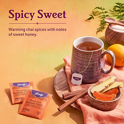 Чай за йога - Honey Chai Turmeric Vitality (6 опаковки) - Поддържа цялостното здраве - 96 чаени пакетчета