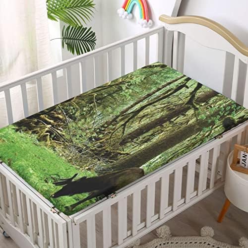 Чаршаф за детски легла в стил на Тропическите гори, Стандартен Чаршаф за матрак за бебешко легло, Мека Чаршаф за детски матрак,