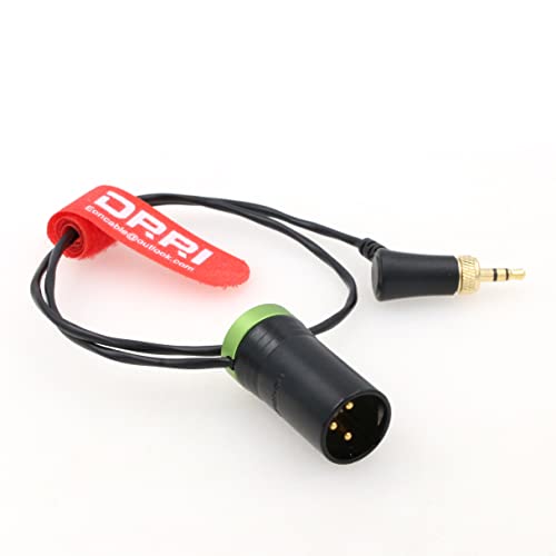 Аудио кабел DRRI Low-Profile XLR NEUTRIK 3-Пинов с фиксиране 3,5 мм Sony - UWP Wireless D11 D21, EK 2000 Г., EK 500 G4 (зелена капачка)