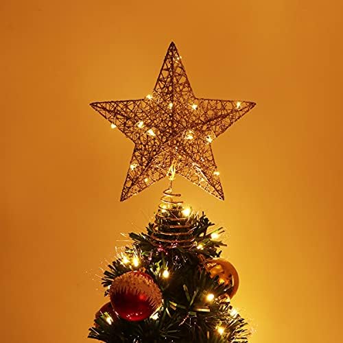 SOIMISS Коледно Дърво Topper Елха Topper Коледно Дърво Топперы с 15 Светодиодни Лампи Звезда Коледно Дърво Блестящата Звезда на