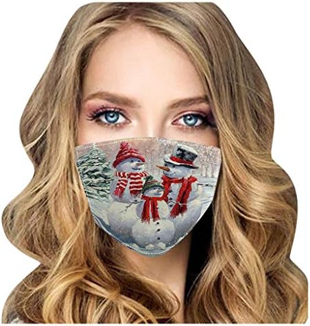 Cmofter 1 опаковка Памучни Коледно Маска За Лице с Активен Въглен, с Покриване на Устата на Открито, Дишаща и лесна, която предпазва