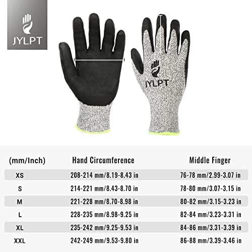 Ръкавици със защита от порязване JYLPT, ниво на защита 5, 3D-Удобни за засаждане, мощен захват и тежкотоварни ръкавици със защита