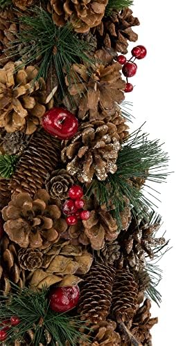 19.25 Декор Плотове от Смесена Зелена листна маса и Ябълков Коледен Конус