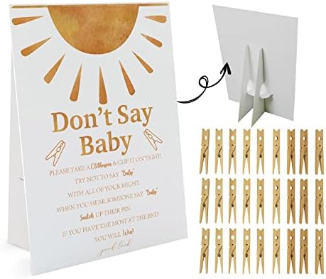 Играта Sunshine Don 't Say Baby (1 знак и 50 мини-естествени колчета) Игра Don' t Say Бебе Игра за душата на дете, Украси за душата