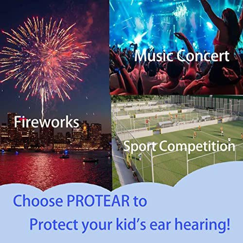 Защитни слушалки PROTEAR за защита на ушите на децата си, Слушалките с Шумопотискане NRR 25dB за деца, Регулируеми защитни слушалките