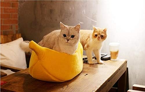· Отглеждане на домашни животни · Сладък Банан Къщичка за котки в Голям Размер, Коледна Легло за домашни любимци, Меко и Топло Легло