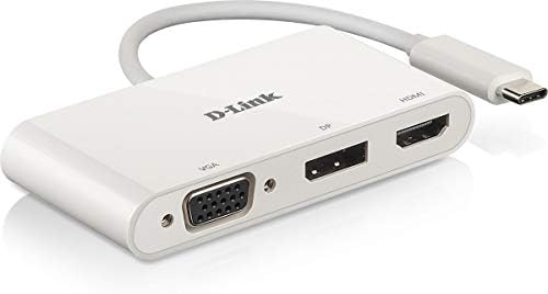 Хъб D-Link DUB-V310 3-в-1 USB-C с адаптер за HDMI/VGA/за Дисплей за MacBook Pro или по-нова версия, MacBook Air, 2018, Chromebook