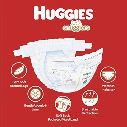Памперси за новородени (128 карата) и размер на 1 (198 карата), Huggies Little Snugglers