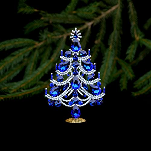 Очарователна Коледна елха (синята), Луксозно украсата на елхата на рождественском плот