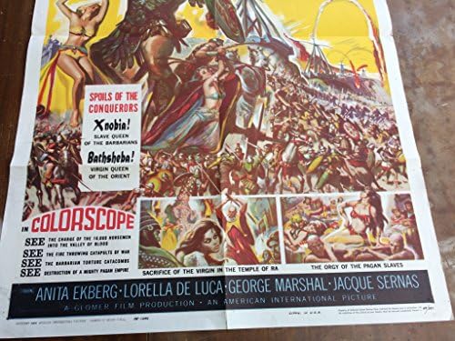 Плакат на филма Знакът на Гладиатор, 1959 година, ярки цветове, страхотно изкуство