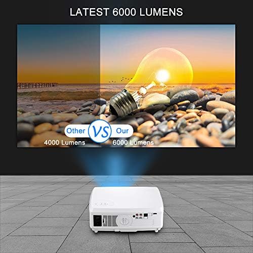Видео проектор Lexsong HD с родния резолюция от 1920 х 1080P и 300Дисплей LED LCD Преносими Театрални Прожектори 6000 Лумена за