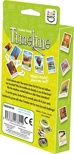 Игра на карти Timeline Inventions Забавна Образователна Викторина за възрастни и деца на възраст от 8 + 2-6 играчи на Средното време