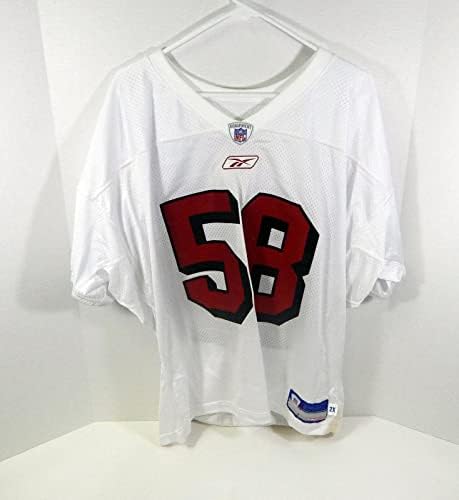 2002 San Francisco 49ers Франк Силна 58, Издаден В Бяла Тренировъчна тениска 2XL - Използваните тениски За игри NFL Без подпис