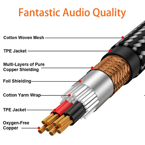 Кабел tisino RCA-XLR, Найлон Плитка, HiFi аудио кабел RCA Male-XLR Male, 4N OFC Проводник, за микрофонен Усилвател на Миксера -