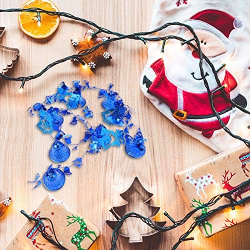 Amosfun Коледни Звънчета на Декорация на Коледна Камбанка Висящи Струни Коледно Дърво Висящи Висулки за Украса на Домашно парти 6 см (в синьо)