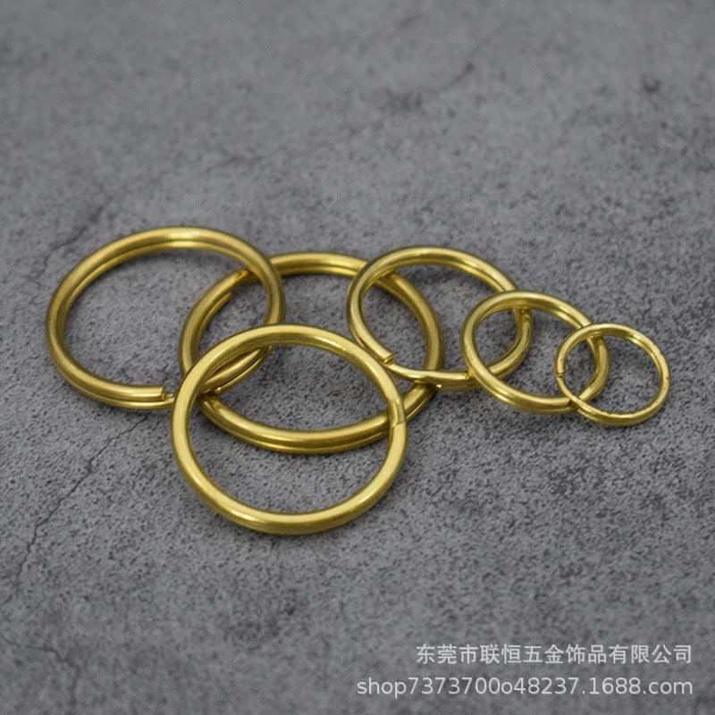 zhangruixuan-shop黄铜钥匙圈 纯铜光圈钥匙圆圈 财布链钥匙扣环腰挂铜圈(光圈10mm)
