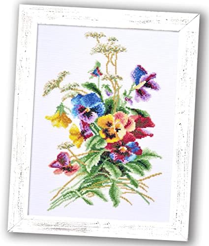 Povitrulya Summer Flowers - Комплект за бродиране - Комплект за бродиране счетным кръст със собствените си ръце с Хартиена фигура,