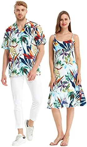 Подходяща двойка Хавайска риза Luau или Рокля на Русалка с рюшами в стил Изгубения рай