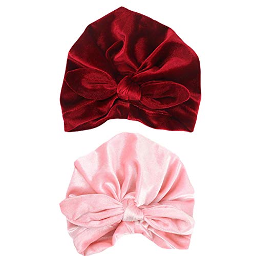 5 Опаковки шапки за еднократна употреба За малки Момичета - Красиви Детски Възли, Тюрбан, Превръзка На Главата си Шапка, Кадифени