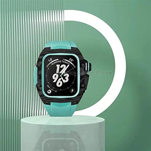 ZEDEVB 44 мм 45 мм Луксозен Комплект промяна от Въглеродни влакна за Apple Watch Каишка от Тефлон Каишка за Iwatch серия 8 7 SE