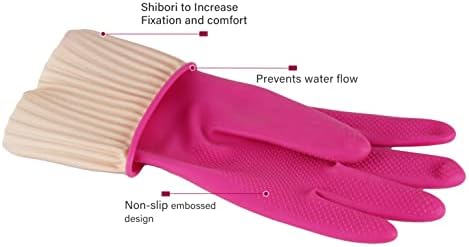 Кухненски гумена ръкавица MAMISON, розово (XXL), множество, водоустойчив, за почистване на домакински, нескользящая