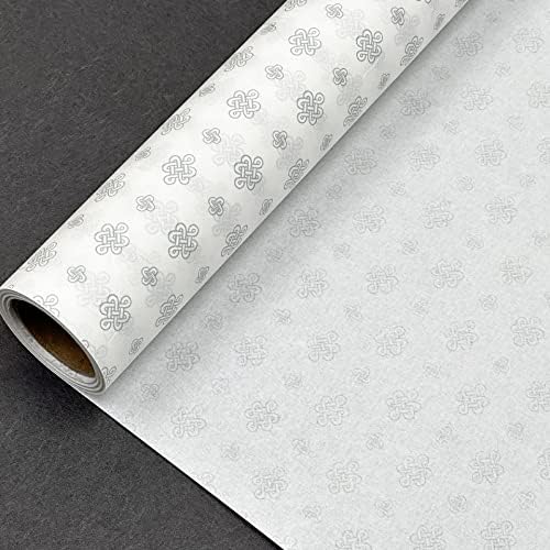 [SSAGAM] Ролка бяла амбалажна хартия черница (20,87 x 393,7 инча) / 48 г лесно хартия Ханджи Енму-джи, ролка с модел от естествени