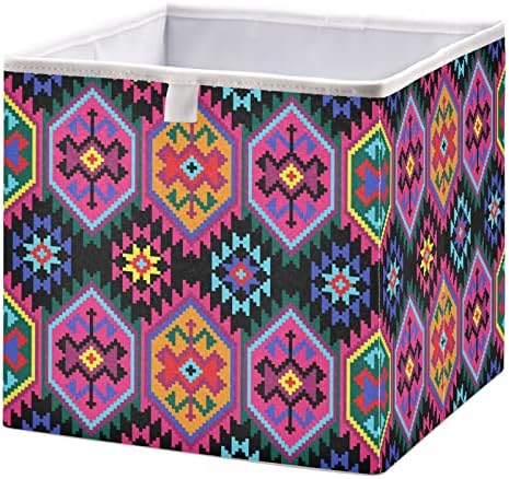 Куб за съхранение на Yasala с Дръжка Цветни Геометрични Сгъваема Кошница За Шкафове, Кутии За Съхранение на Играчки, Кошници За