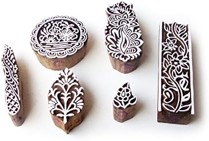 Дървени блокчета с цветния Художествен модел за печат (комплект от 6 броя)
