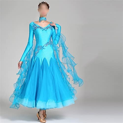 CCBUY Костюми, облекло за Танци балната зала, Женски Рокли за състезания, Стандартна Облекло за Танци с Дълъг ръкав (Цвят: A, Размер: