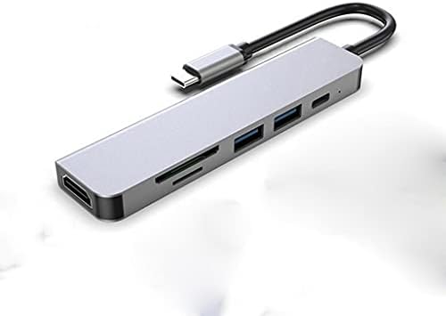 ZHYH USB HUB C Адаптер 6 в 1 от USB C до USB 3.0 -Съвместимо зарядно устройство USB-C Тип C 3.0 Газа